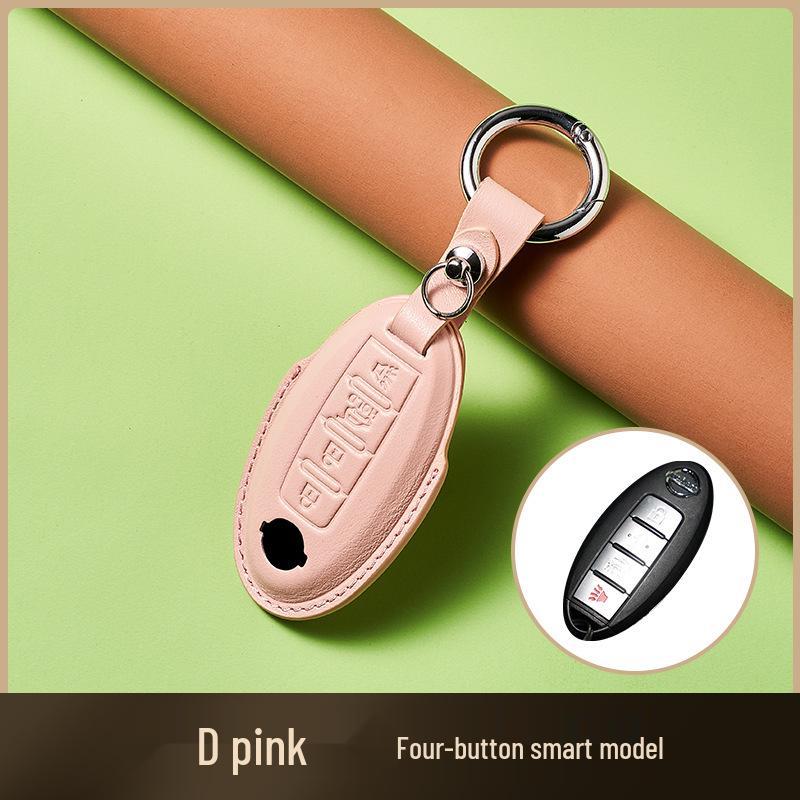 Skórzany Etui na Klucze ze Skóry Wyprawianej Roślinnie dla Nowego Kluczyka Samochodowego Sylphy Murano, Ręcznie Robiony Wzór Klamry dla Mężczyzn