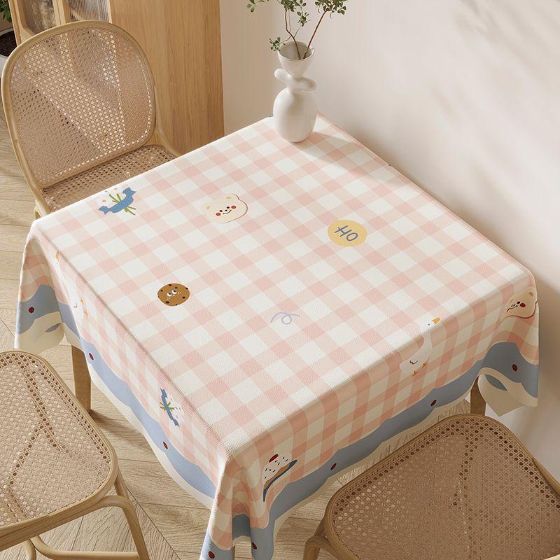 

Square Table Tablecloth Waterproof, Oil-Proof And Anti-Scalding Square Household Small Fresh Dining Table And Chairs Modern And Simple 80*120 [waterproof and oilproof]