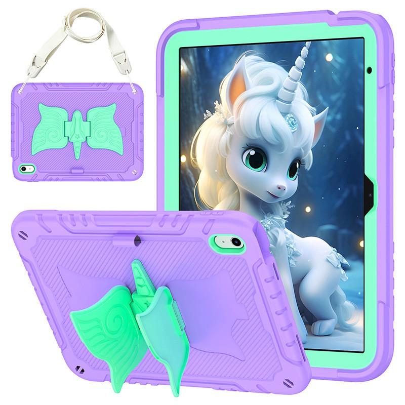 Étui pour iPad 10e génération avec design Licorne Housse en Silicone Souple Protection Complète Antichoc Tablette 10,2 Pouces