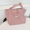 Striped Design Women's Shoulder Storage Bag Large Capacity Female Portable Shopping Bags Simple Ladies Casual Tote Purse Handbag