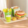 Wooden Hamburger and Fries Pretend Play Set - Educational Toy for Kids