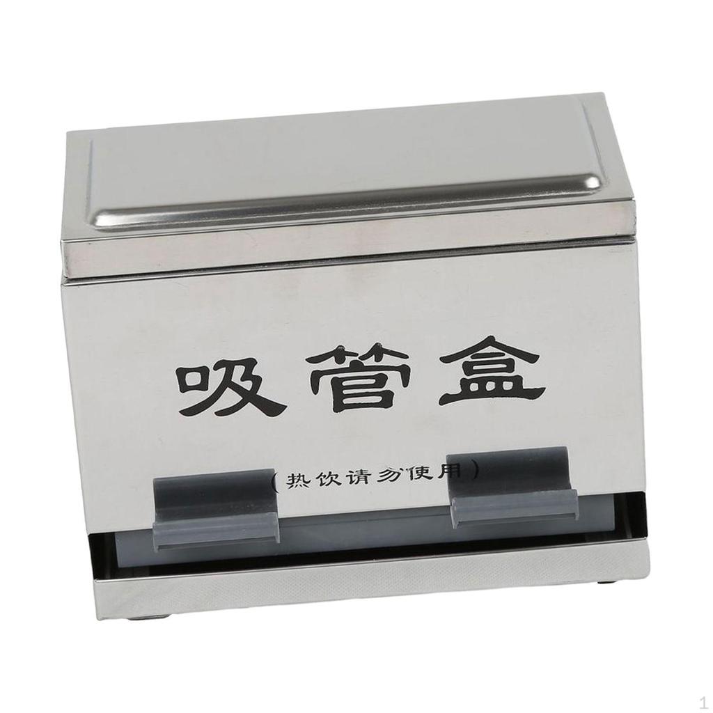 Straw Dispenser Box Supplies Container Multipurpose Pressing Type Coffee Bar Drinking Kitchen