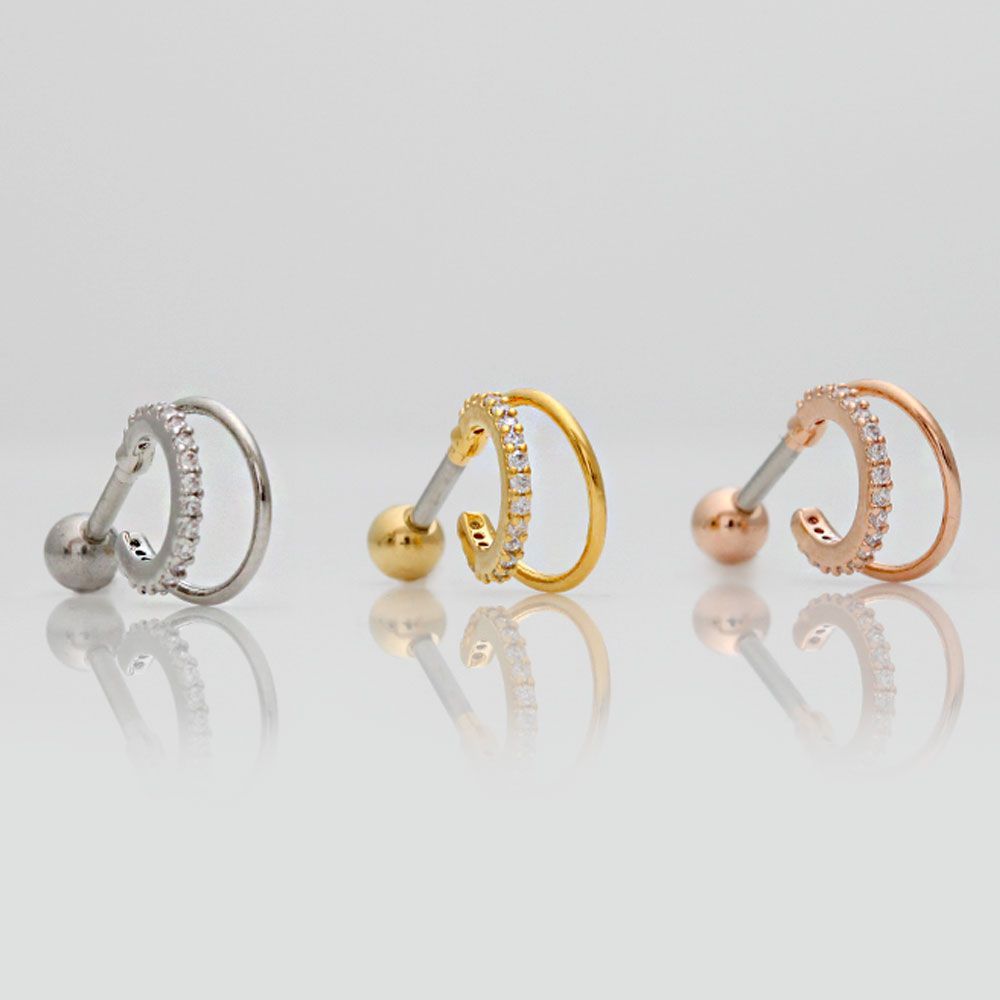 Fashion Piercing Mini Two Rings, 3 types, choose one, one side for sale