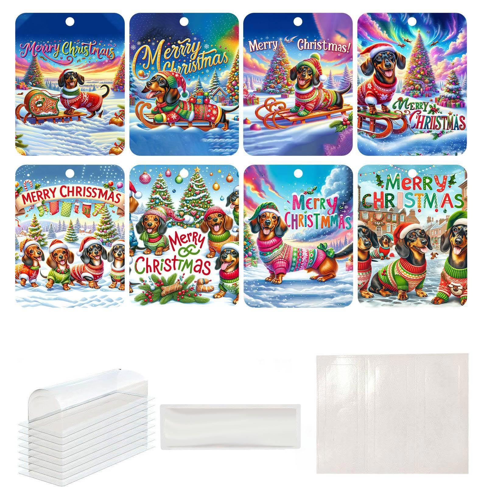 

Cash, Checks, Various Colored Christmas Decorations, And Gift Card Designs With Plastic Caps And Christmas Decoration Adhesive (set Of 8) One Size красный