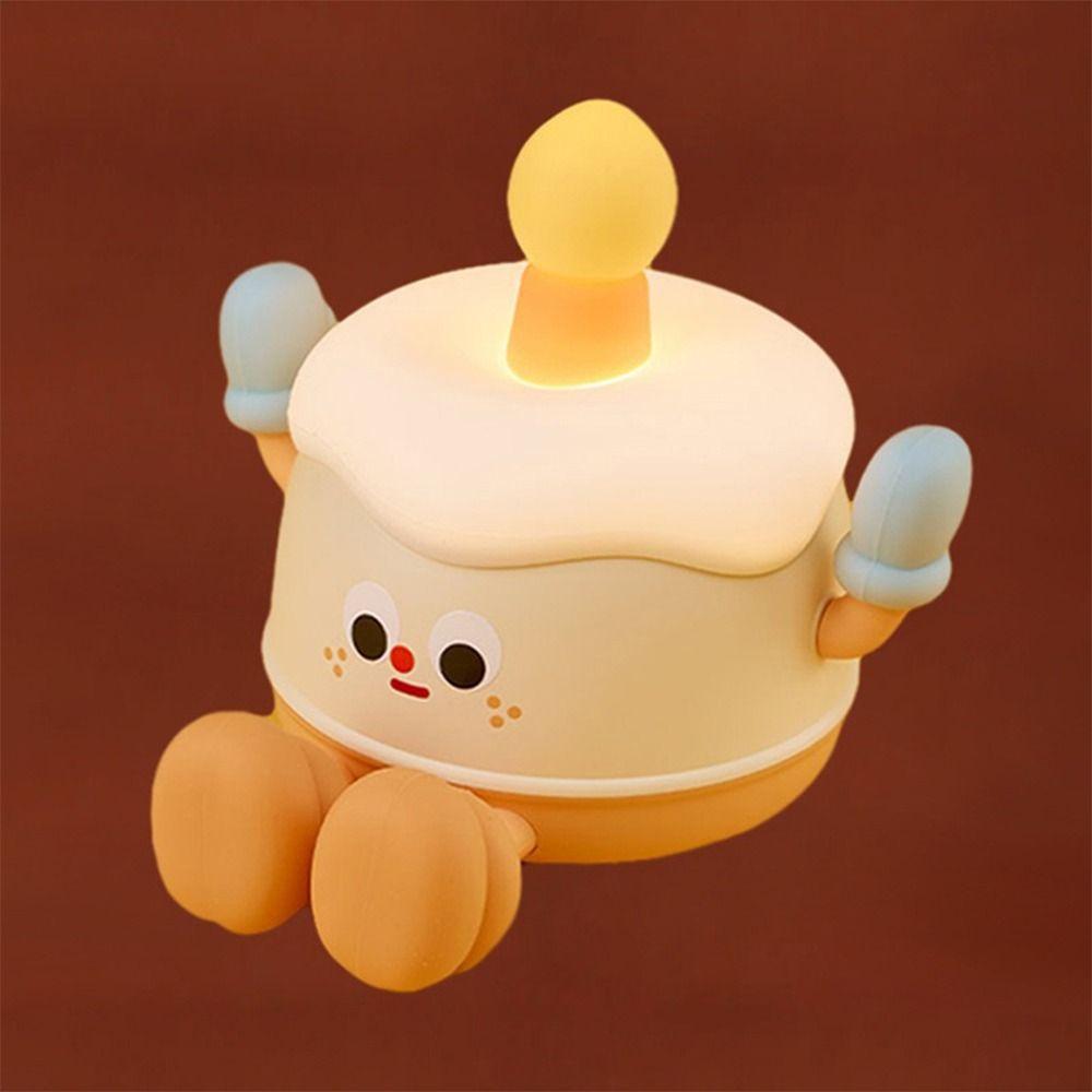Cartoon LED Night Lamp Soft Silicone Table Lamp Birthday Cake Light  Bedside Lighting