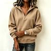 Women's Casual Striped Half-Zip Long Sleeve Hoodie