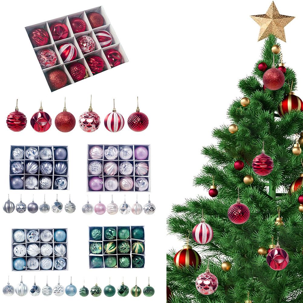 12-piece Christmas Tree Decorations 6cm Decorative Decorative Baubles Hanging Ornaments Hanging 2026 New Ornaments Christma H3D0