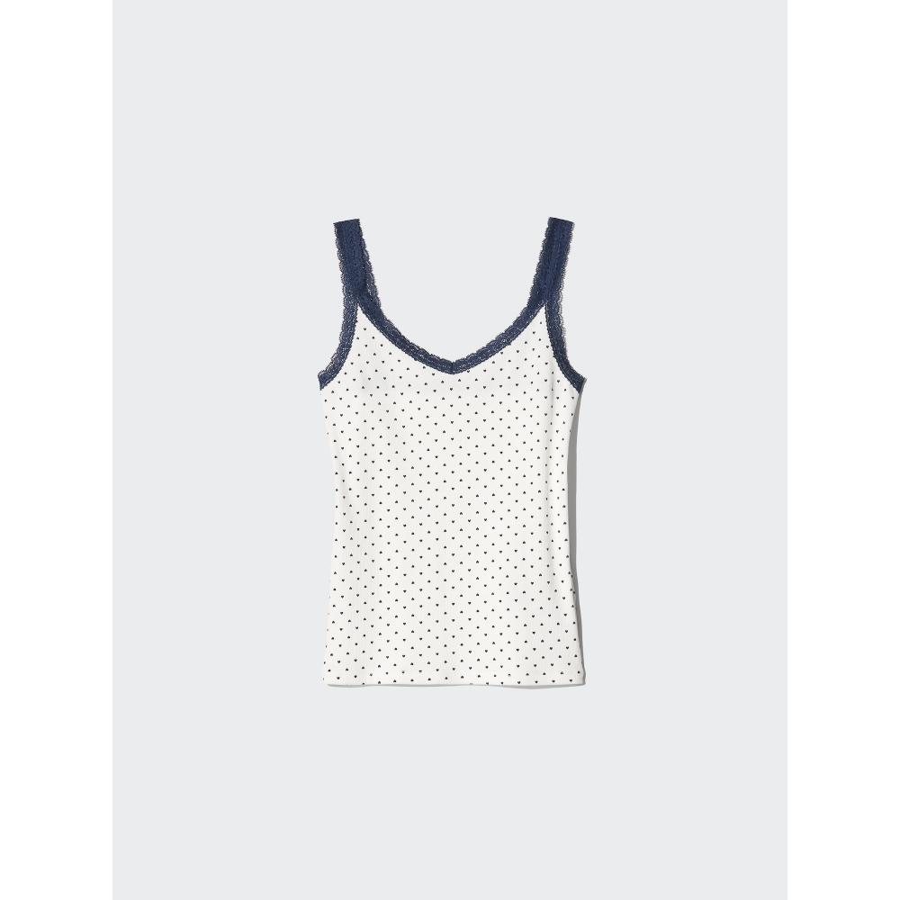 Uniqlo Japan Rib Lace V Neck Camisole