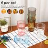 6 Pezzi Bicchiere Indistruttibile 310/490ML Impilabile in Acrilico Tazza per Acqua Riutilizzabile per Succo di Frutta Birra Champagne per Casa