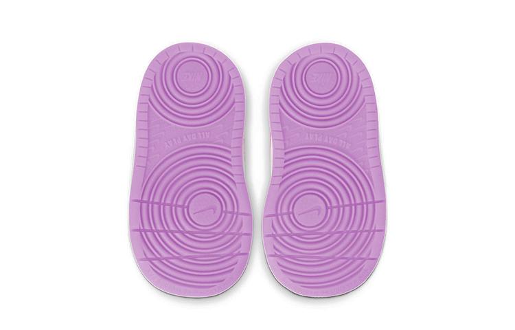 Nike Court Borough 2 Synthetic Leather Low top Toddler Shoes White Pink Purple Infant And Toddler BQ5453-111