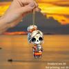 Cuter Acrylic Halloween Long Haired Skull Design Car Pendant For Decor Interior