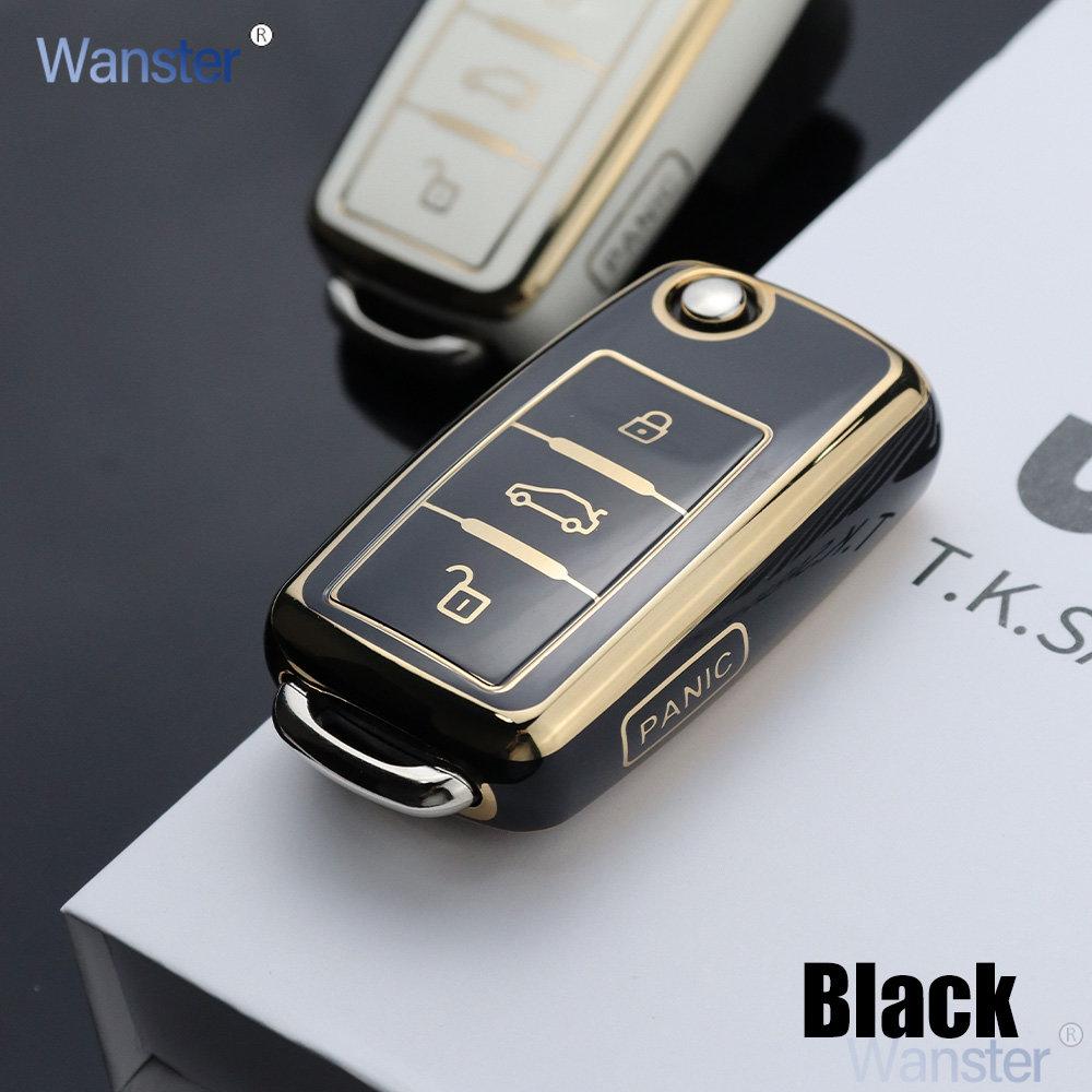 

3/4 Bottons Tpu Car Key Case Cover For Vw Tiguan Passat Polo Golf Sagitar Mk6 Touareg Seat Touran Bora Ibiza Leon Octavia Fabia