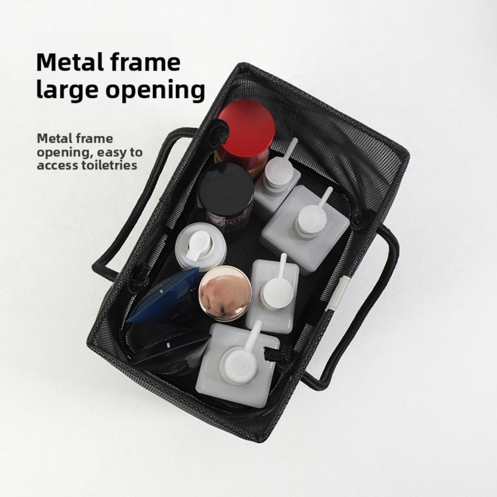 Faltbare Netz-Aufbewahrungstasche für das Badezimmer - Leicht und hochwertig, Doppelgriff-Design, tragbar und platzsparend, Badezimmerorganisation und Aufbewahrung