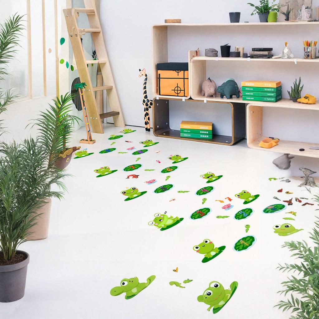 5571 Tecknad Pad Hopscotch Golvklistermärken Barn Förskoleväggdekaler