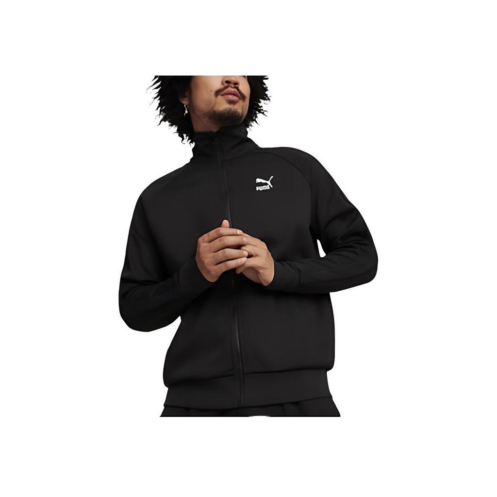 Puma Color Block Striped Stand Collar Zip Jacket Men Jacket Black 626164-01