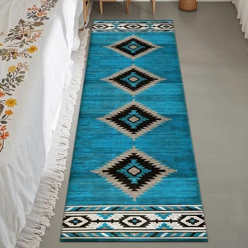 Antislip Wasbaar Koraal Fleece Vloerkleed Kleurblok Zacht Matje voor Keuken Eetkamer Wasruimte Huisdecoratie 80x200cm 31x80inch