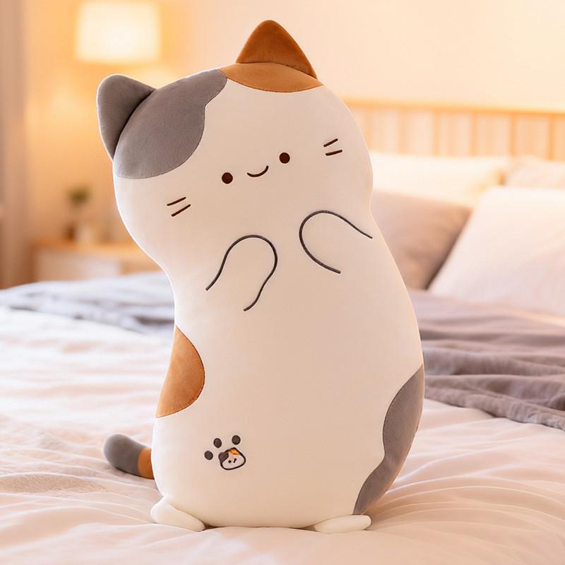 Plush Cat Pillow Large Long Body Office Nap Cushion Girls Gift For Restful Sleep