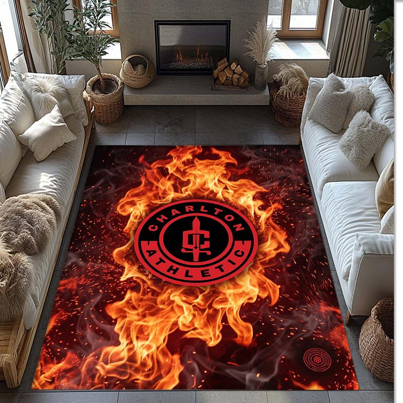 Tappeto Morbido Antiscivolo per Interni con Motivo Calcio Charlton Athletic FC Tappetino Decorativo Sportivo per Camera da Letto