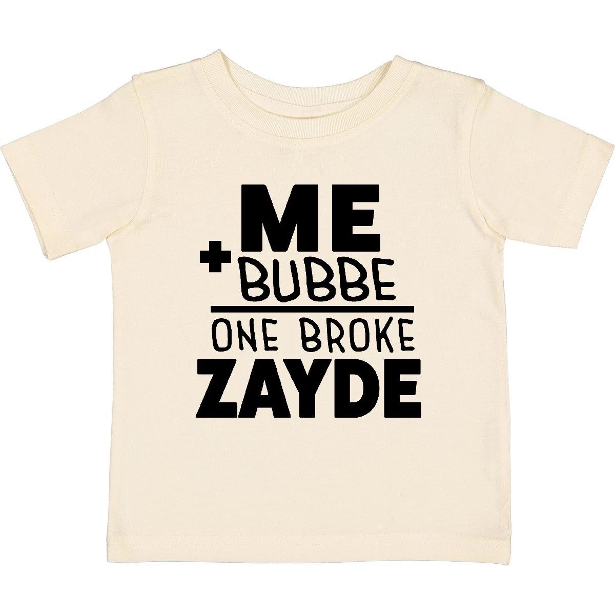 Inktastic Me Plus Bubbe Equals One Broke Zayde Baby T-Shirt Mimi Mimis New Papa 120