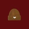 Sweet Heart Embroidery Knit Beanie Women Warm Winter Hat Adjustable Cute Student Cap