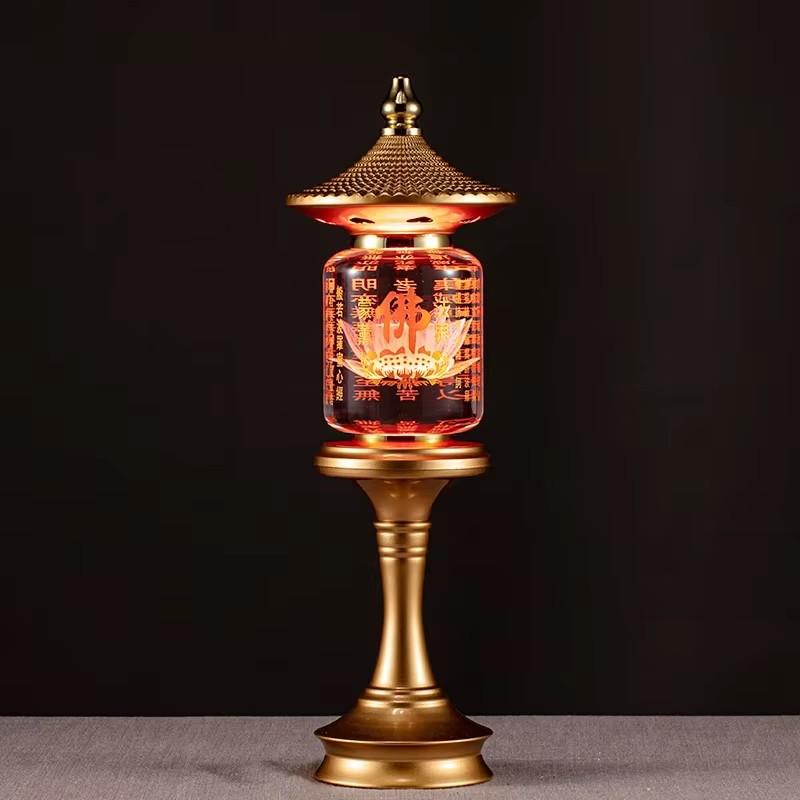 For Buddhist Lamps, Prayer Temple LED Lamps, Buddhist Decorative Accessories, Household Decorative Lotus Crystal Lamps, Color