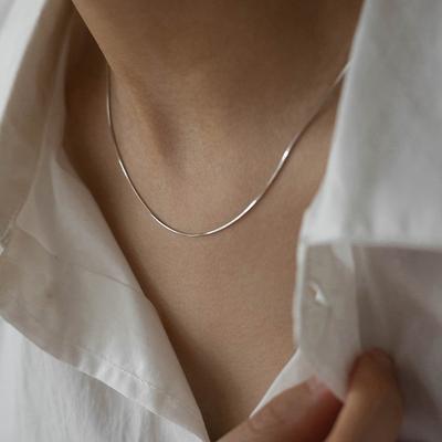 Extreem fijne effen schakel slangenhuid ketting dames licht luxe niche nekketting hoge uitstraling sleutelbeen ketting ins koude wind accessoires