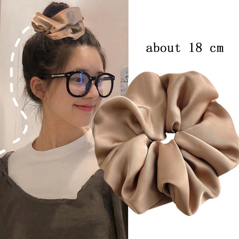 Elegant Solid Leopard Pattern Large Intestine Scrunchie For Women Girls Sweet Hair Band Hair Tie Hair Rope Hair Accessories