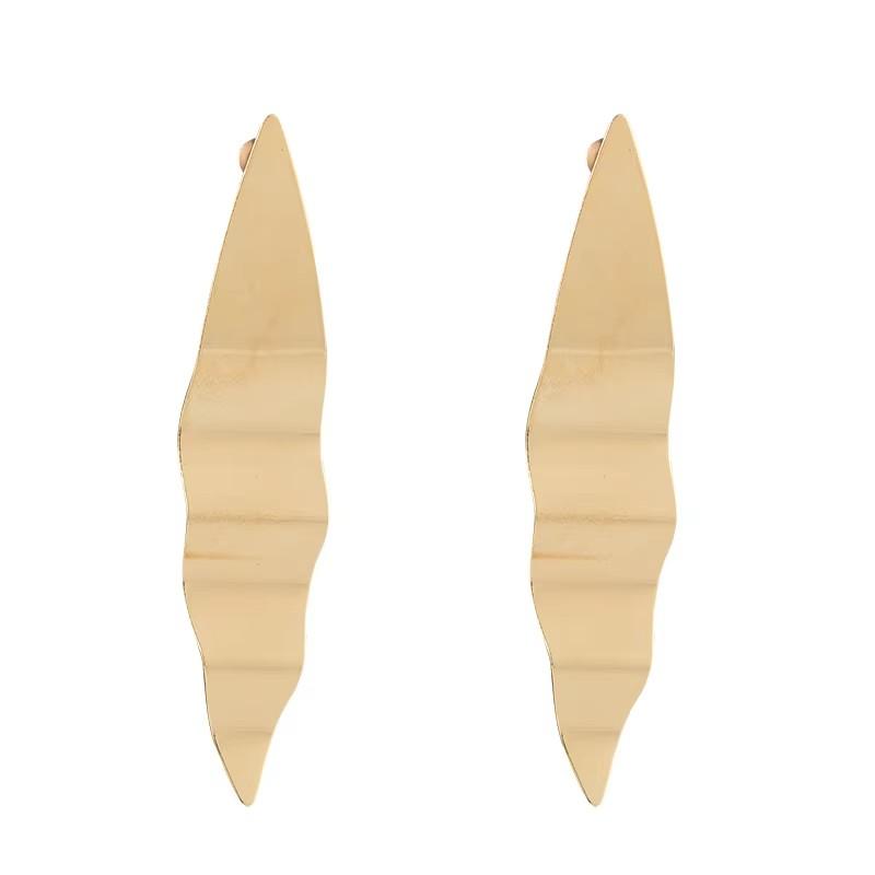 Boucles d'oreilles pendantes torsadées en métal pour femmes, couleur or, alliage enveloppé, déclaration géométrique irrégulière, oreille féminine, zircon, pendientes mujer