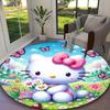 [Hello Kitty Printed Carpet] Durable Home and Office Round Rug, Kitchen Farmhouse Decorative Floor Mat