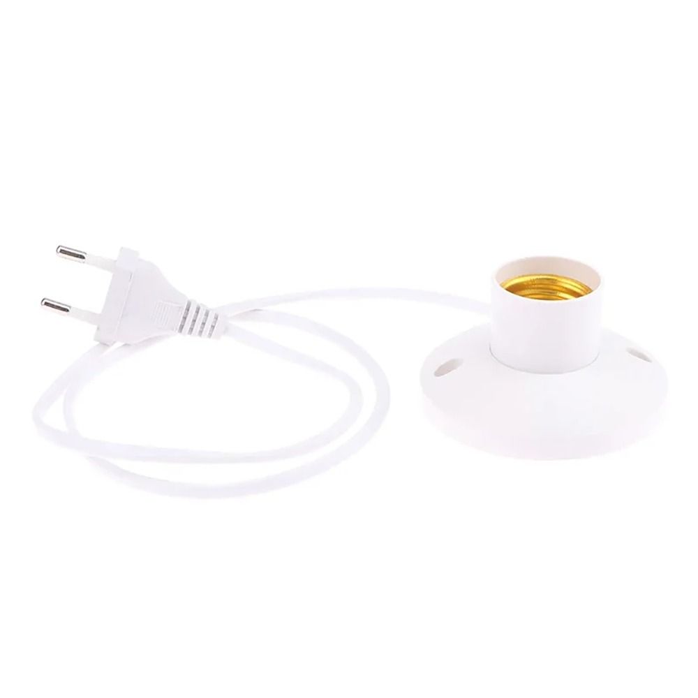 1Pcs Durable With Cable Base LED Lamp Holder EU Standard Plastic E27 Bulb Plug Dome Socket For Table Light Night Stands