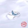 BF CLUB Silver Color  Geometric Unique Fish Tail Rings for Women Bohemian Adjustable Open Vintage Ring For Party Birthday Gift