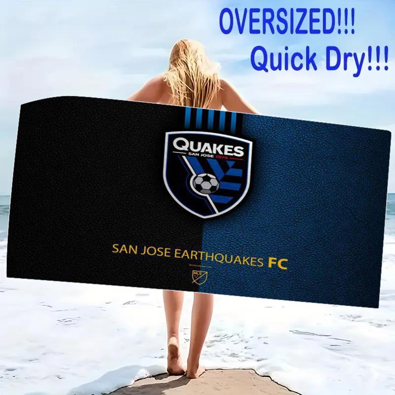 San Jose Earthquakes Print Beach Towel, Large Soft Quick Dry Towel for Beach Camping Swimming