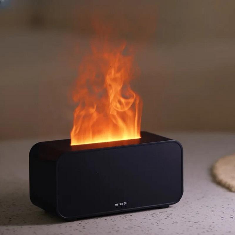 Humidificateur d'air, diffuseur d'huiles essentielles, mini-flamme, diffuseur automatique de parfum, humidificateur domestique avec lumière LED