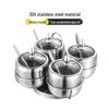 Yuexiang 304 Stainless Steel Rotating 4-Compartment Seasoning Box