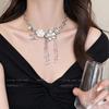 Women Niche Clavicle Chain Trendy Sweet Cool Floral Fringed Choker Personalized Versatile Daily Fashion Neck Accessories
