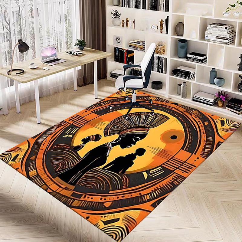 1PC African Culture Non-Slip Floor Carpet, Suitable for Office, Bedroomand Playrooms. It Can Also Be Used As a Sofa Footrest cover-T62