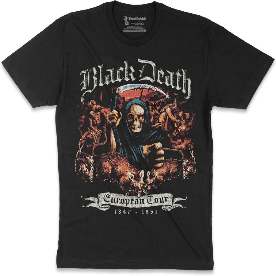 Black Death European Tour Goth Metal Style Rat T-Shirt S
