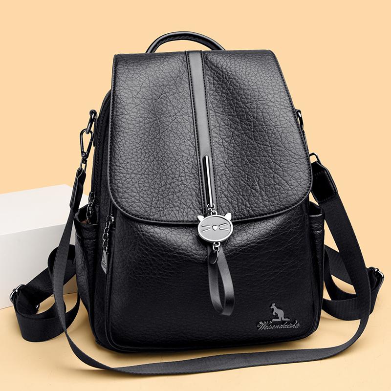 PU Backpack Women's Lightweight Backpack Multi-functional Shoulder Bag