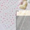 Camellia Flower Blooming Petal Floral Blue Leaves Chinese Characters Poetry Golden 5D Nail Art Sticker Adhesive Manicure Decal