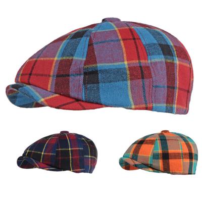 Ht3591 Berretti 2021 Nuovi Uomini Donne Berretto Berretto Vintage Plaid Ottagonale Berretto da strillone Maschio Femmina Artista Pittore Berretto Cappello Ivy Berretto Piatto 
