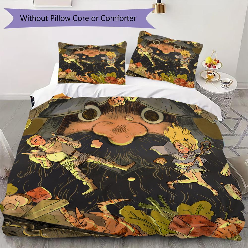 Delicious in Dungeon Pattern Bedding,Quilt Set Quilt Cover Pillowcase Home Birthday Gift (1*duvet cover+2*pillowcase,without core)XSJT0917270