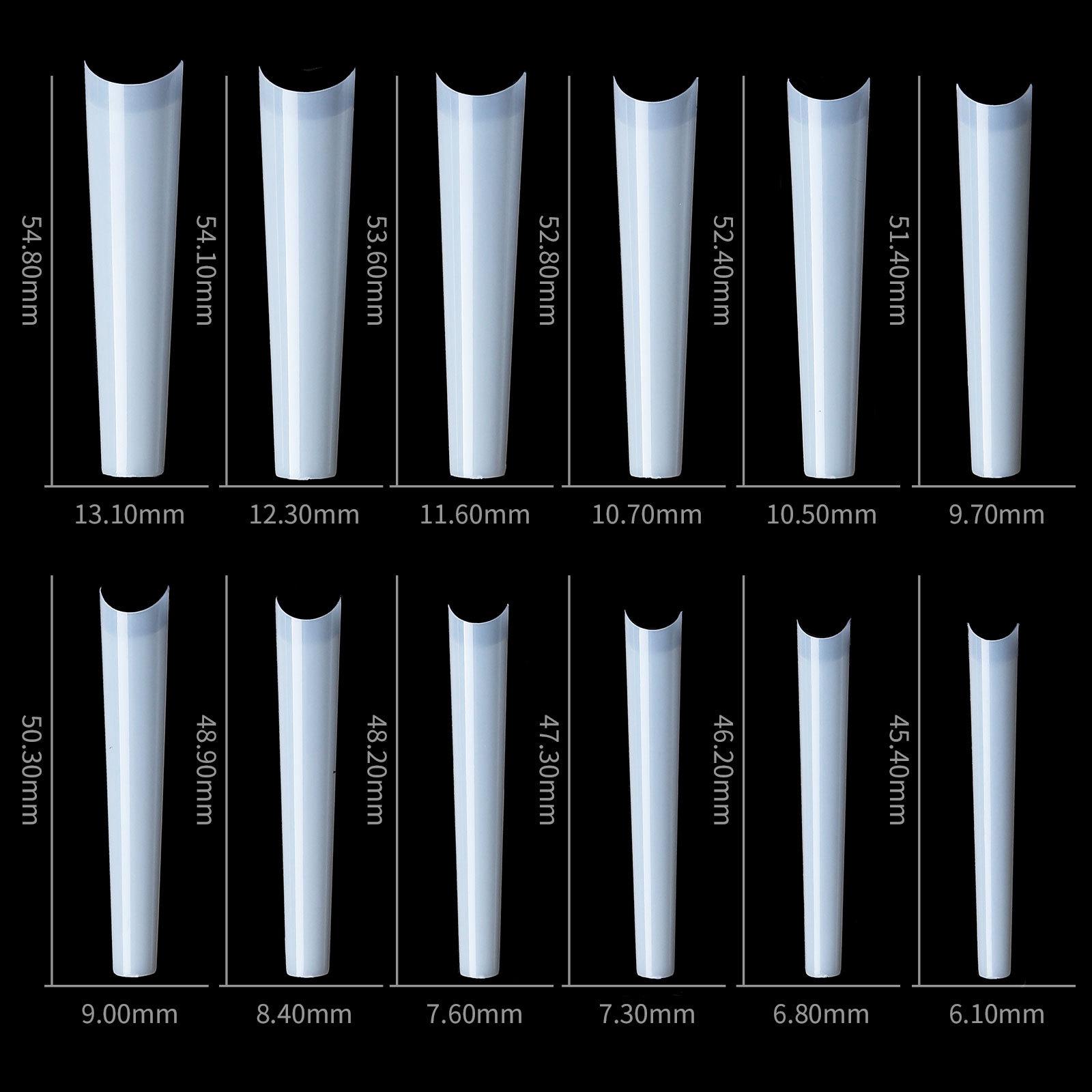 

XXL Denim Armor Nail Tips: European & American Style, Natural Color, 504 Pcs