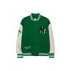 Veste de baseball à motif de lettres MLB brodée, boutonnage simple, unisexe, verte 3AJPV0131-50GNP