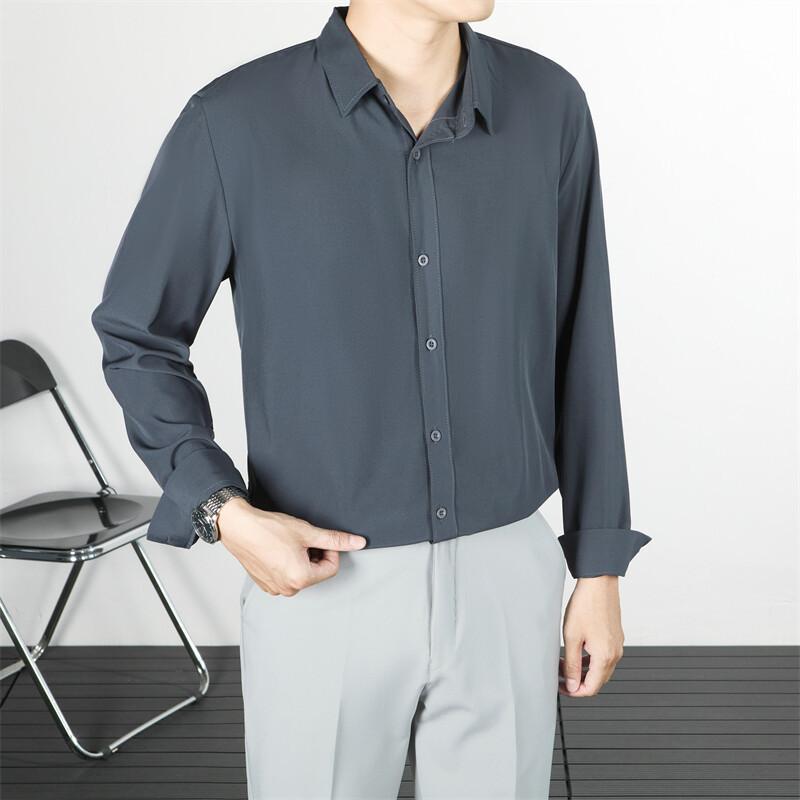 Casual Lapel Long-sleeved Shirt Men's Youth Daily Wear Overalls