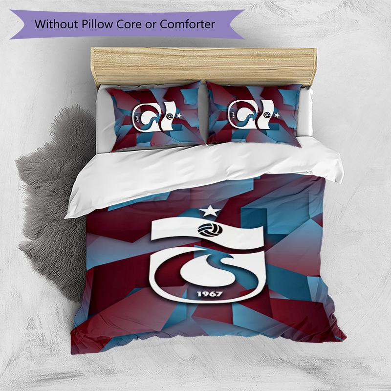 Set Lenzuola Trabzonspor FC Stampato 3 Pezzi Copripiumino Traspirante con Federe Biancheria da Letto Decorativa per Camera da Letto Casa