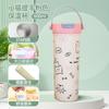 New Kitten High-value Portable Double-drink Coffee Cup Stainless Steel Thermos Cup Portable Tea Separation Straw Cup