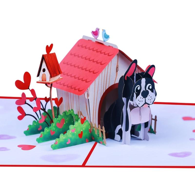 Handgefertigte 3D Hundehütte Grußkarte Feierliche Party Dekorationen Karte Perfekt für Geburtstage Feiertage Und Haustierfeiern