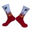 Flame Mid-Calf Skate Socks: Unisex European & American Hip-Hop Street Style, Versatile High-Top Sports Design.