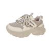 European thick-soled black dad shoes female Internet celebrities fried street sports shoes 2025 autumn new versatile height-increasing casual shoes