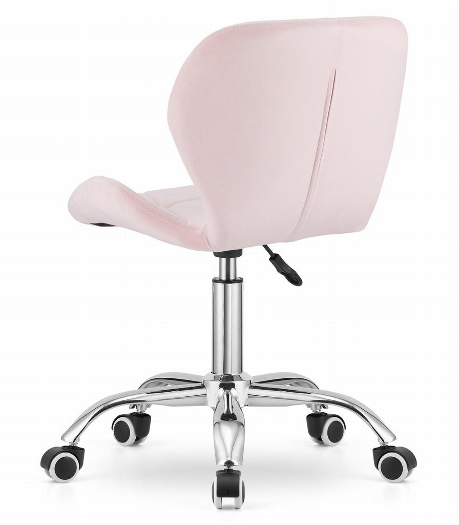 Silla giratoria de terciopelo Avola - Rosa claro